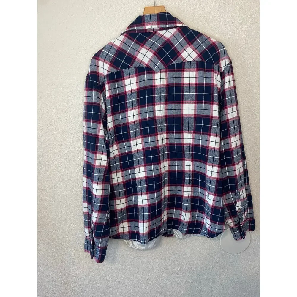 Jachs Girlfriend New York Plaid Blue Faux Fur Lined Western Chore Jacket XXL - Picture 2 of 9